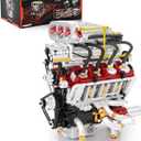 V8 Engine Model Kit, Runnable Model Engine Building Kits for Adults & Kids 814+, Build Your Own Visible STEM Car Engine with Motors, 2347PCS DIY STEM Building Blocks Sets Gifts for Adults Boys Girls