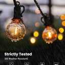 Brightown Outdoor String Lights 29 Feet G40 LED Patio Lights, Plug-in, 13 Plastic Edison Bulbs(1 Spare), Waterproof Connectable Hanging Light for Backyard Porch Balcony Party Decor, E12 Base, Black
