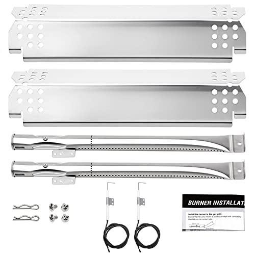 Barbqtime 2 Burner Grill Replacement Parts for Nexgrill 720-0864, Nexgrill 720-0864m, Stainless Steel Gas Grill Burner & Heat Shield & Igniters Replacement Kit for Nexgrill