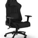 Corsair TC100 Relaxed Gaming Chair - Fabric - Racing-Inspired Design - Lumbar Pillow - Detachable Memory Foam Neck Pillow - Adjustable Seat Height - Adjustable Armrests - Black