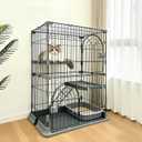 Cat Cage for Indoor Cats, DlY 2-Tier Catio & Cat Playpen with Escape-Proof Spacing, Sturdy Metal Cat Crate Kennel for Kittens, Ferrets & Small Animals