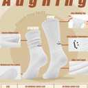 AugRing Women's Cute Scrunch Slouch Crew Socks 3Pack Retro Kawaii Chunky Ribbed Cotton Boot Sneaker Cozy Calf Socks Size 511