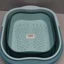 Collapsible Foot Spa Bath Massager for Dry Cracked Feet, Feet Soaking Tub with Massage Acupoint, Pedicure Foot Soak Basin Plastic Bucket with Handle(Green)