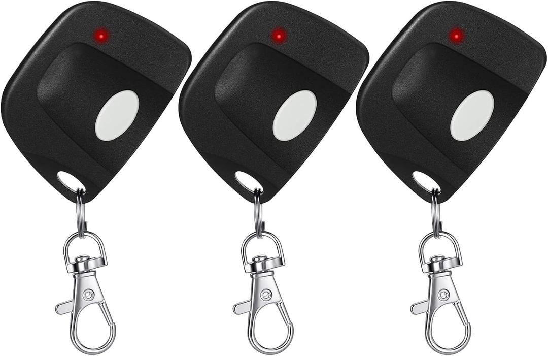 Kingdder 3 piezas de apertura de puerta a distancia compatible con multicdigo 300 mhz 10 interruptor de inmersin 3089 3060 3070 Abridor de puerta de garaje control remoto con llavero (negro, blanco)