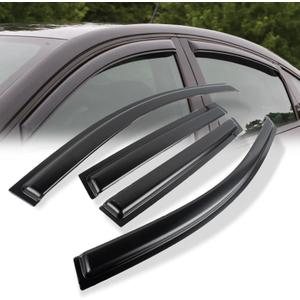 Rain Guards for Car Windows Compatible with 2007-2008 Honda Fit 4-Door,Smoke Tape-on Type Windows Visors Sun/Rain Guards,4PCS Acrylic Slim Style Side Window Wind Deflectors