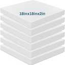 Frienda 6 Pack 2" X 18" X 18" Upholstery High Density Foam Cushion White Square Seat Replacement Cushion or Commercial Use Stuffing Craft Foam Couch Chair Padding DIY Projects
