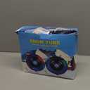 Snow Tube,48 Inch Big Heavy-Duty Inflatable Snow Sled with Premium Canvas Cover for Kids Adults,Thickened Hard Bottom Sleds for Snow with Detachable Tow Strap,Winter Outdoor Fun Snow Toys Gifts