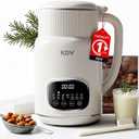 KDV Nut Milk Maker Machine, 8-in-1 Multifunction Soy Milk Maker with Stainless Steel, Homemade Soy, Almond, Oat, Coconut, Plant Based & Non-Dairy Beverages, 24H Delay Start, Keep Warm, Auto Clean