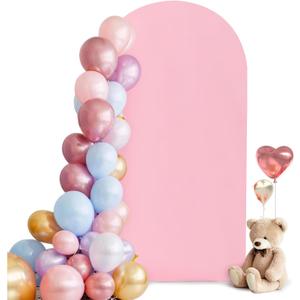 HEMMOTOP Pink Arch Backdrop Cover 7.2 ft (No Arch Stand), Spandex Arch Covers Stretchy Backdrop for Balloon, Birthday Party, Baby Shower, Banquet Arch Decoratio