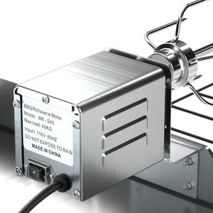 Electric Grill Rotisserie Motor 110V 15W Stainless Steel BBQ Spit Rotisserie Motor 90LB / 40KG for Goat Pig Chicken Roaster