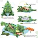 5Pcs Giant Lizard Plush, 27" Mother Iguana Stuffed Animal with 4 Baby Lizard Plushies, Bearded Dragon Plush Toy for Kids Boys Girls, Stuffed Chameleon for Christmas Birthday Gift