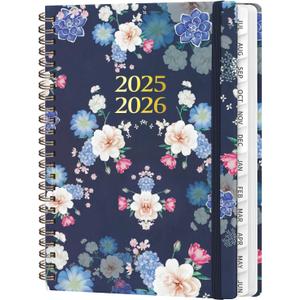 Academic Planner 2025-2026, Weekly and Monthly Agenda Planner, Daily Calendar Planning Notebook (July 2025 - June 2026), School Teacher Student Supplies, A5 (6.2" x 8.5") (W-Dark Blue)