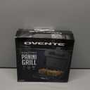 OVENTE Electric Panini Press Grill with Nonstick Plates, LED Indicator Lights, Thermostat Control, Cool Touch Handle, Compact Sandwich Maker Perfect for Cooking Breakfast, Snacks & More, Black GP0401B