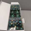 100 Pack Dark Green Christmas Ball Ornaments Set, Hand-Painted Shatterproof Hanging Decorations, Assorted Emerald Green Baubles Bulk for Xmas Tree Wreath, Winter Holiday Home Party Decor