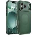 MOCCA Magnetic for iPhone 17 Pro Case, (Compatible with Magsafe) (16FT Military Grade Protection) Full Camera Protection Anti-Fingerprint Slim Translucent Matte Phone Cover 6.3",Midnight Green