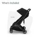 UPPAbaby Minu Duo Side-by-Side Double Stroller - Lightweight + Compact Design for Travel - Easy Fold- from Birth to Toddler - Independent Recline -James (Black/Carbon Frame/Black Leather)