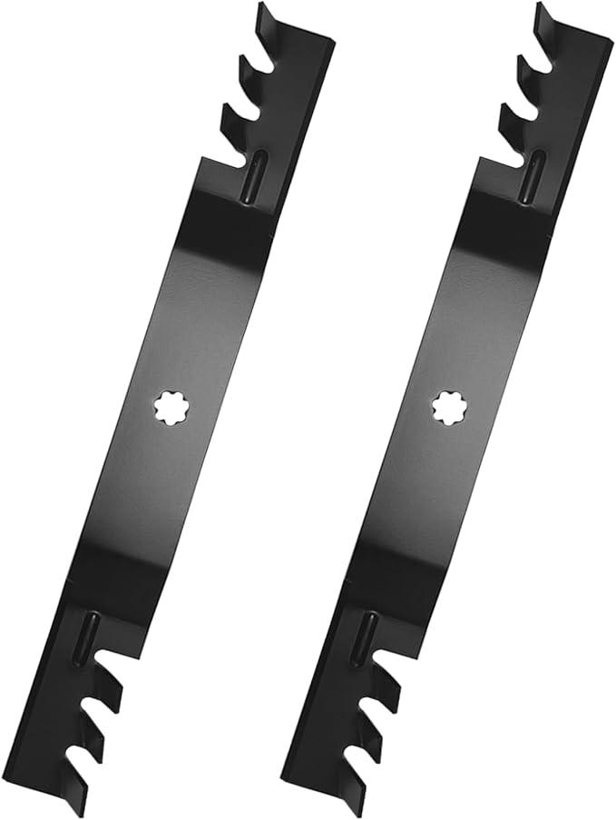 GX22151 GY20850 Gator Mulching Blades Compatible with John Dee re 42 Inch Deck D100 D110 D125 S100 S130 S240 LA100 LA105 LA120 LA135 E100 E120 Lawn Tractor Riding Mower,Toothed Mulching Blade, 2 PACK