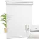 No Drill Cordless Roller Shades No Tools 5% Opening Roller Windows Blinds Flame Retardant Fabric Privacy Blinds Thermal Insulated Tension Shades for Home (White, Custom Size) (White - Light Filtering)