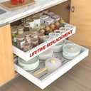 ANTOWIN 1Pack Expandable Pull Out Cabinet Organizer 16.5"Deep (12.2"-20.5" Width), Slide Out Drawers for Kitchen Cabinets, Roll Out Shelves Adhesive with 3-Layer Steel, for Cabinets Without Lip, White