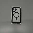 Case for iPhone 16, Drop Protection[Compatible with Mag-Safe], Anti-Scratch Non-Yellowing Crystal Clear Backplate Metal Frame Bumper Protector (Black, iPhone 16 Plus)