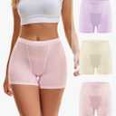 INNERSY Period Boxer for Women High Waisted Leak Proof Postpartm Menstrual Mesh BoyShorts Panties Underwear 3-Pack, L