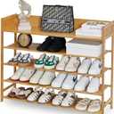 Bamboo Shoe Rack Organizer, 5 Tier Shoe shelf Storage Organizer, For Entryway, Hallway, and Closet (Nature-39.4")