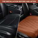 TIEHESYT Luxury Faux Leather Car Seat Cover Front Bottom Protector, Seat Cushion Without Backrest, Anti-Slip and Wrap Around The Bottom, Fit Most Cars & Vehicles, 1 Piece, Brown