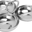 304 Stainless Steel Serving Plate, 3 IN 1 Fruit Bowl Snack Plate, Reusable Dessert Plates, Fruit Plate for Fridge, Simple Snack Tray, Portable Serving Tray for Home Kitchen Party(Mmol/L)