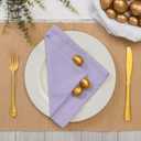 Blue Needles Solid Cloth Napkins Set of 12 Lavender 100% Cotton Dinner Napkins 18x18 inches - Spring Summer Easter - Soft, Reusable, Absorbent & Washable Linen, Ideal for Events Parties & Everyday Use
