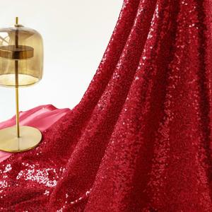 INVGEEXI Red Sequin Fabric by The Yard, 6 Feet 2 Yard Sparkly Glitter Sequins Material for Wedding/Bridesmaid Dresses, Party Costumes, Tablecloths, DIY Sewing Projects