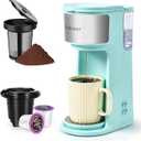 K Cup Coffee Maker. Pod Coffee Machine 14 Oz，Ground Coffee Maker (Mint)