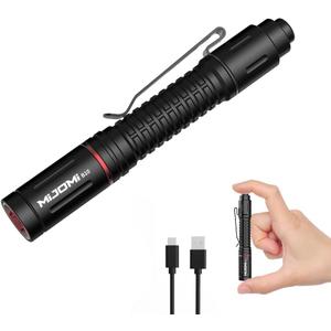 EDC Compact Flashlight, 330 High Lumen AAA Rechargeable with Clip and Small Tactical Switch Pocket Flashlight for Inspection,Work,Emergency,Hiking,Home,Outdoor