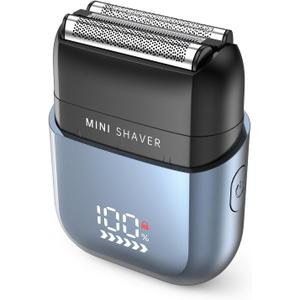Men's Foil Shavers,Mini Electric foil Shaver for Men, Compact Face, IPX7 Waterproof Wet&Dry Cordless Razor, LED Display, USB-C Fast Rechargeable,Electric foil Shaver,3 Razor Rechargeable