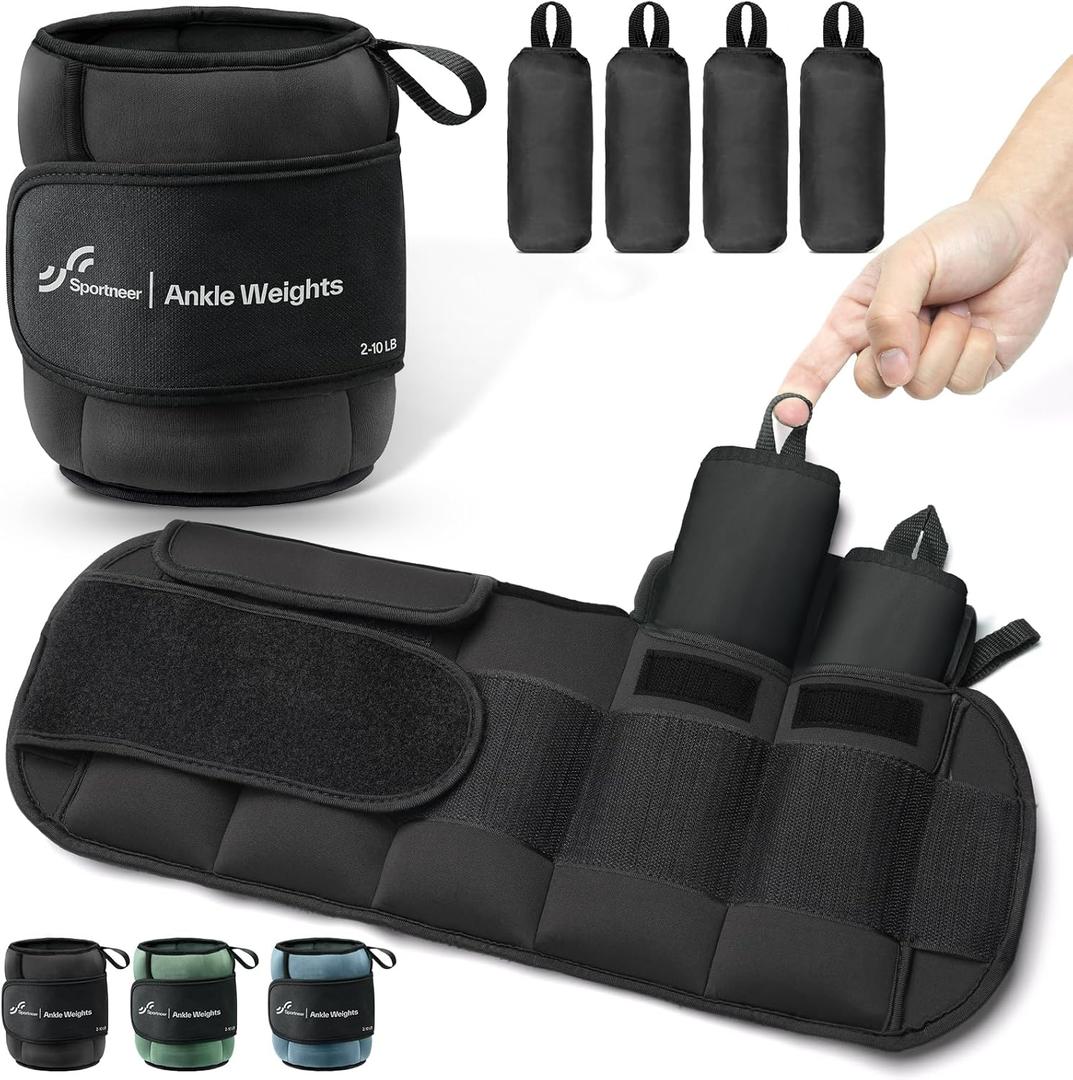 Sportneer Adjustable Ankle Weights for Women and Men 1 Pair of 4 8 12 16 20 LBS Heavy Weighted Leg Weights with Adjustable Straps, Strength Training Weights for Yoga, Aerobics, Gym, Fitness, Workout Sportneer Adjustable Ankle Weights for Women and Men 1 Pair of 4 8 12 16 20 LBS Heavy Weighted Leg Weights with Adjustable Straps, Strength Training Weights for Yoga, Aerobics, Gym, Fitness, Workout