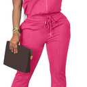 HBQ Women 2 Piece Outfits Sweatsuit Set Casual Lapel Zip Up Jacket Wide Leg Pant Lounge Set Tracksuit (Pink, S)