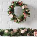 12 Pcs Velvet Christmas Balls Bulk Shatterproof Christmas Balls Xmas Plastic Decorative Hanging Ornaments Set for Xmas Tree Holiday Home Party Decorations (Khaki, Creamy White, Green, 3.15 inch)