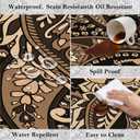 Arenarug Paisley Waterproof Outdoor Rug 4x6, UV Resistant, Taupe | Machine Washable, Easy to Clean, Non Slip, Faux Linen Outdoor Carpet for Patio, Deck Balcony Backyard