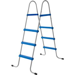 DIMAR GARDEN 3 Step Pool Ladder 43 Inch Heavy Duty Metal Steel Frame Above Ground Swimming Pool Ladder, Blue