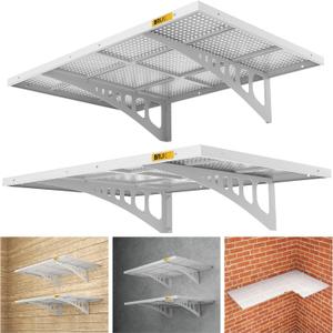 2Pack 2x3ft Adjustable Metal Garage Wall Shelving Heavy Duty Garage Storage Shelf Wall Mounted White