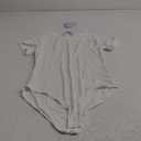 MANGOPOP Women's Round Neck Short Sleeve Bodysuit T Shirts Basic Body Suit Tops (Large), A1-short Sleeve White