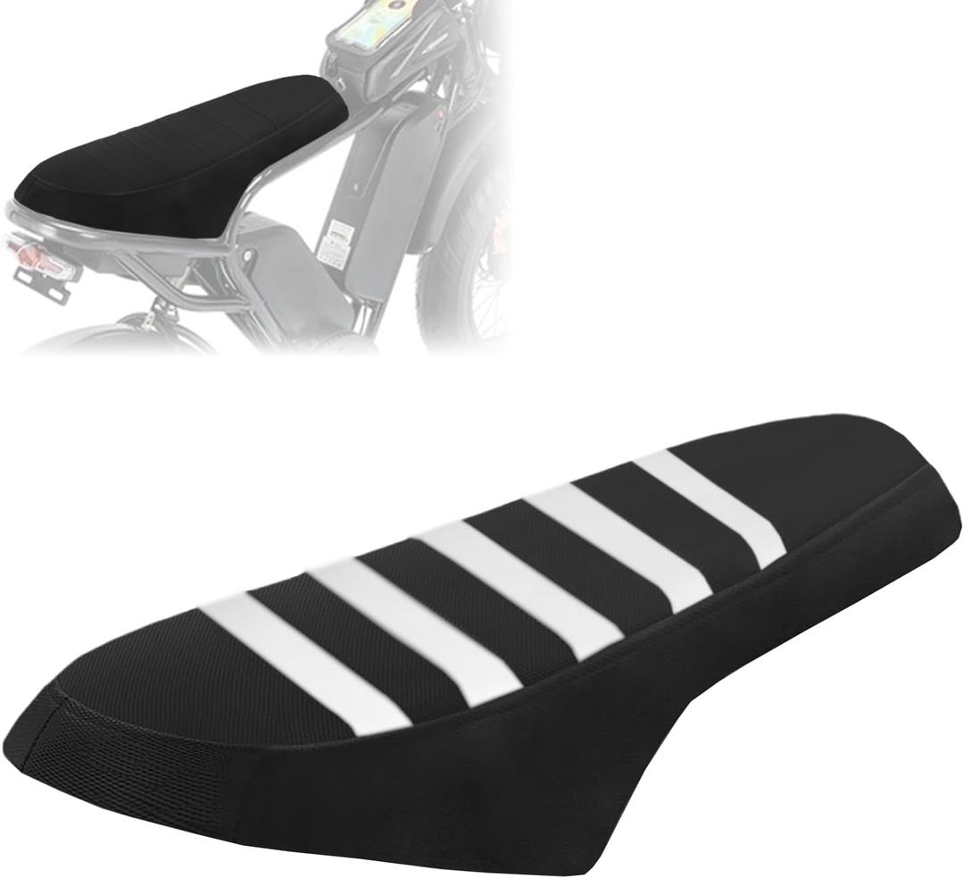 VANEST Non-Slip Seat Cover Compatible with Ridstar Q20/Q20 Pro Lite EBike, Electric Bike Soft Seat Cover, Elastic Band Design, No Tool Install, Waterproof (White)