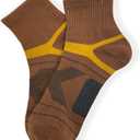 HaloYIYI Men's 4 Pack Athletic Ankle Quarter Socks Performance Breathable Sport Low Cut Brown Socks (6-11)