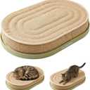 Large Sisal Cat Scratcher Lounge, 2-in-1 Cat Bed with Durable Base & Plush Foam Cushion, Non-Shedding Cat Scratching Pad for Indoor Cats, 22"x14" Oval Nest, No Mess Furniture Protector