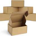 Famagic 12 Pack 6x4x3 Inch Small Shipping Boxes - Brown Corrugated Cardboard Mailer Packing Boxes for Small Business Mailing Boxes for Packaging, Bulk