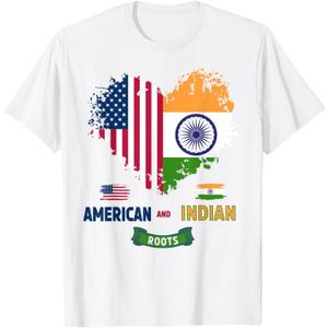 Indian American Roots Outfit Idea for Kids & India Flag T-Shirt, Size XS