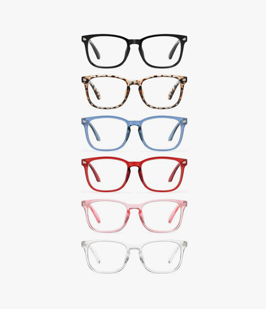 CCVOO Mix & Match Reading Glasses for Women - Lightweight, Comfortable Fit, Clear Vision - Blue Light Blocking 1.25, 6pack mixx