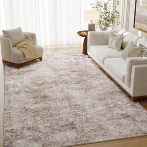 5x7 Washable Area Rug for Living Room, Non-Slip Soft Modern Abstract Large Carpet, Low Pile Neutral Rugs for Bedroom, Dining Room, Home Office, Dorm, Indoor Decor, Taupe Brown
