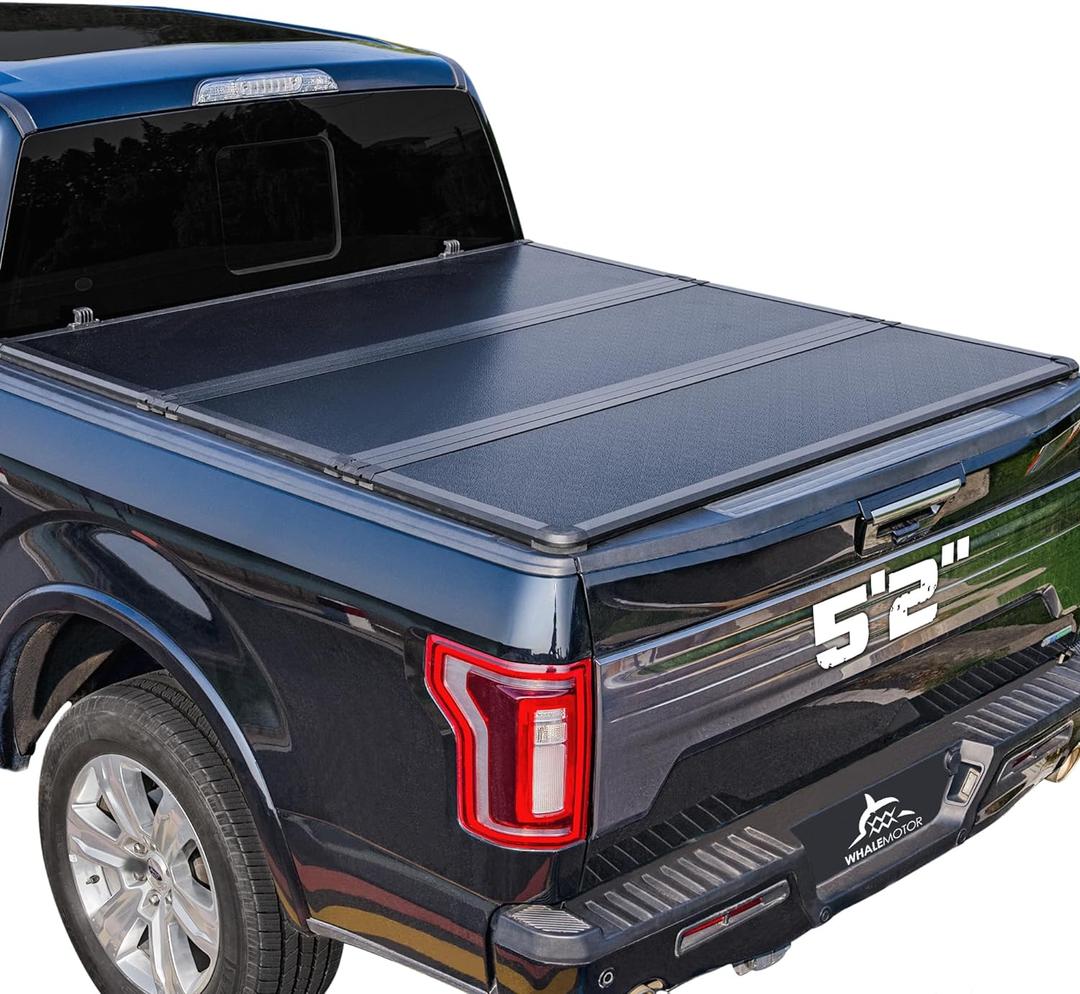 Hard Folding Truck Bed Tonneau Cover Compatible with Chevy Colorado & GMC Canyon 2015-2025 5.2 ft Short Box, Tri Fold Style