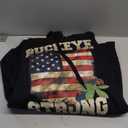 Ohio Buckeye Strong Ohio USA Flag Overlay Hoodie Pullover Hoodie, L