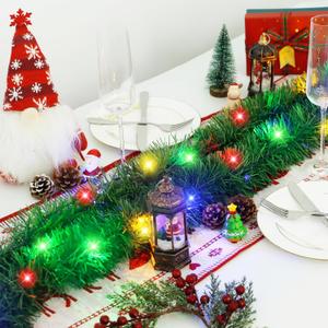 Ouddy Decor 19.7 Ft Lighted Christmas Garland Decorations, Multicolor